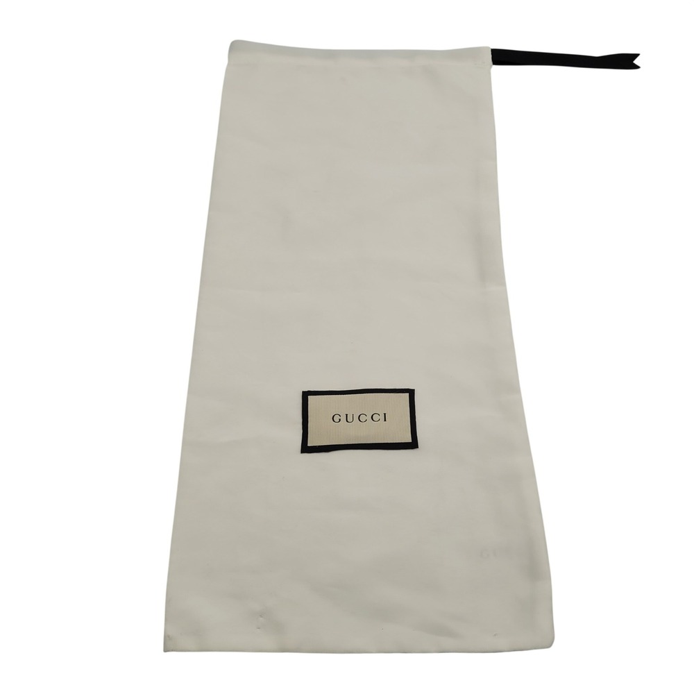 Gucci White Fabric Dust Bag Drawstring Logo Patch Large 16x8